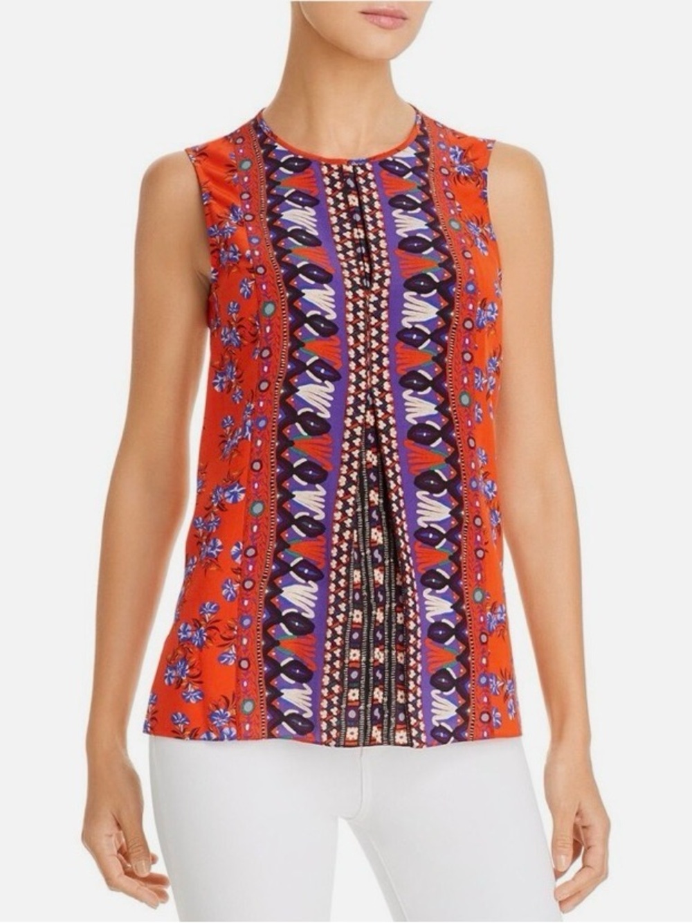 Lorina Silk Sleeveless Blouse KOBI HALPERIN Boho Floral Patterned Women's Size M